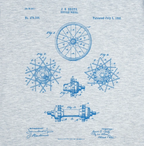 Футболка приталенная Old Patents. Wheel, голубой меланж