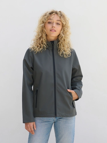 Куртка софтшелл с капюшоном женская Race Women, черная