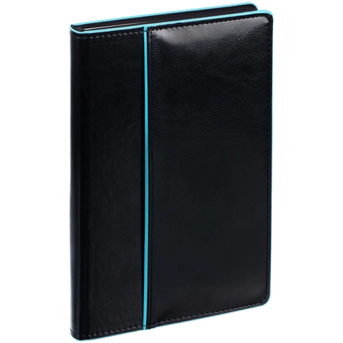 Ежедневник Alanis, недатированный, черный с голубым