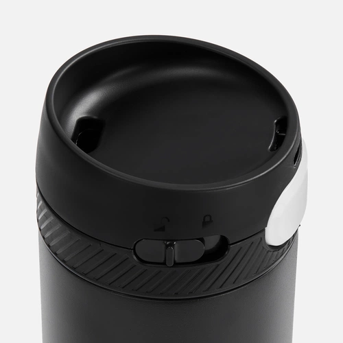 Термостакан X1 с цветной кнопкой, черный с белым