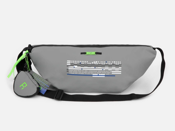 Сумка через плечо Altro, серая с нанесением и кастомизацией