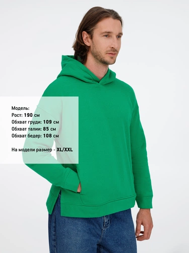 Худи оверсайз унисекс Tolla, зеленое
