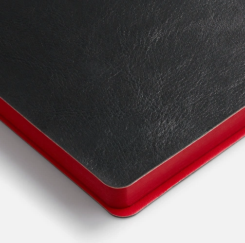 Ежедневник Doppio, недатированный, черный с красным