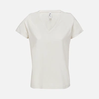 Футболка женская Regent Women с V-образным вырезом, молочно-белая