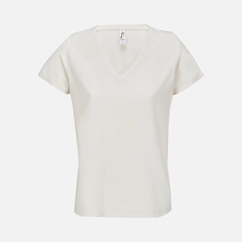 Футболка женская Regent Women с V-образным вырезом, молочно-белая