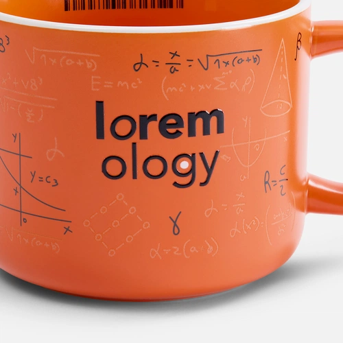 Чашка Fusion, ver.2, оранжевая с нанесением