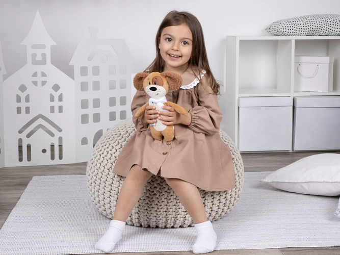 Мягкая игрушка Beastie Toys, собачка с белым шарфом