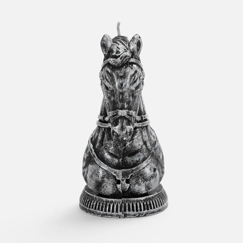 Свеча фигурная «Бюст лошади», серебристая