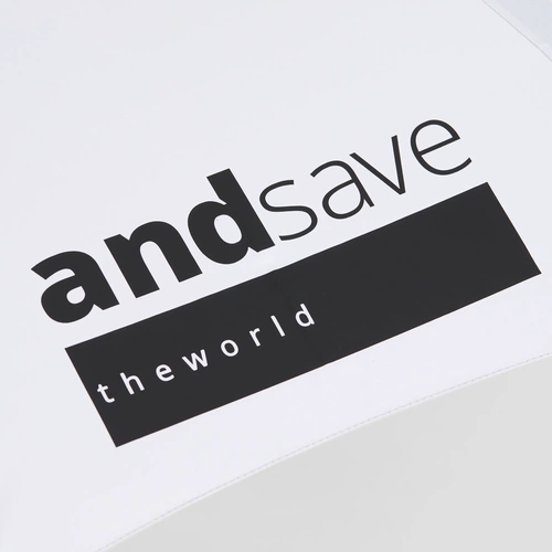 Зонт-трость Standard, белый с серебристым внутри с нанесением