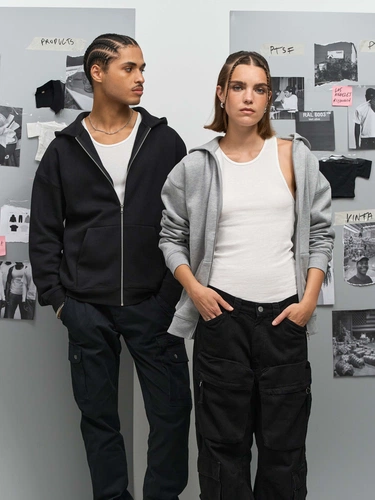 Толстовка унисекс на молнии Jelo, серый меланж