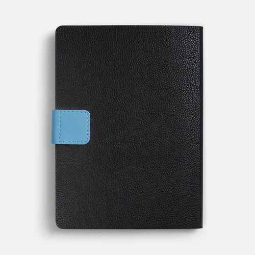Ежедневник Boom, недатированный, черный с голубым