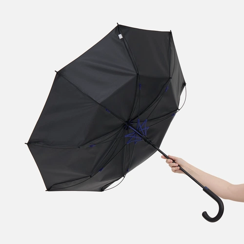 Зонт-трость Hidecolor с цветными спицами, черный с синим
