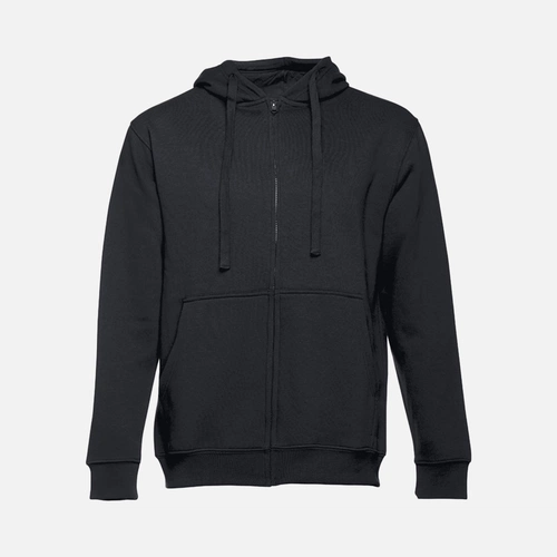 Толстовка мужская на молнии с капюшоном Amsterdam, черная