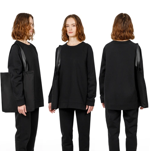 Шопер B5, черный с черными ручками