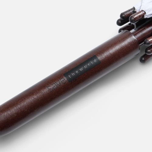 Зонт-трость Standard, белый с серебристым внутри с нанесением