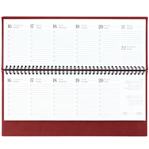 Планинг Sagrin, датированный, красный