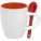 13138.25 - Кофейная кружка Pairy с ложкой, оранжевая с красной