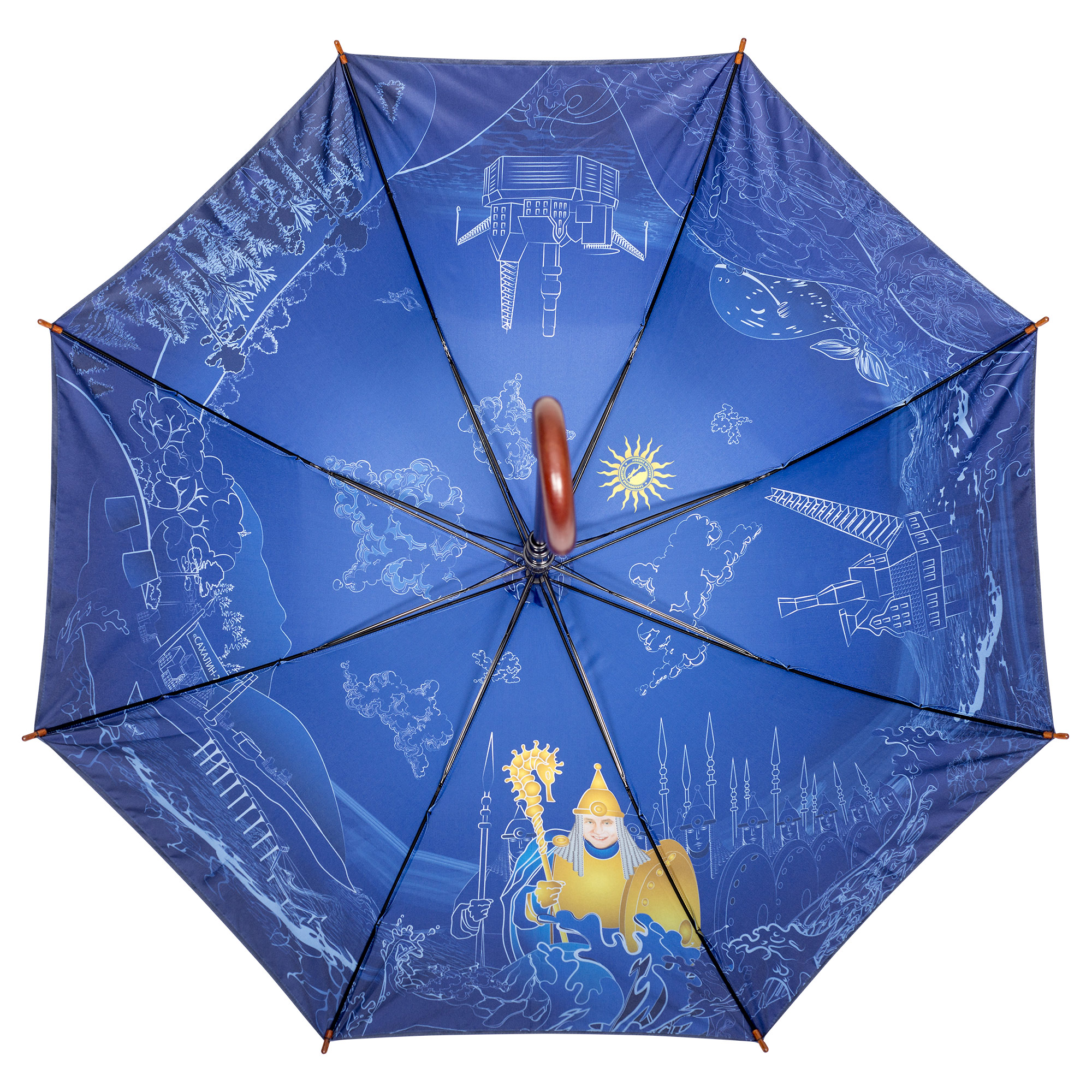 Фотография — Зонт с полноцветной печатью на внутренней стороне