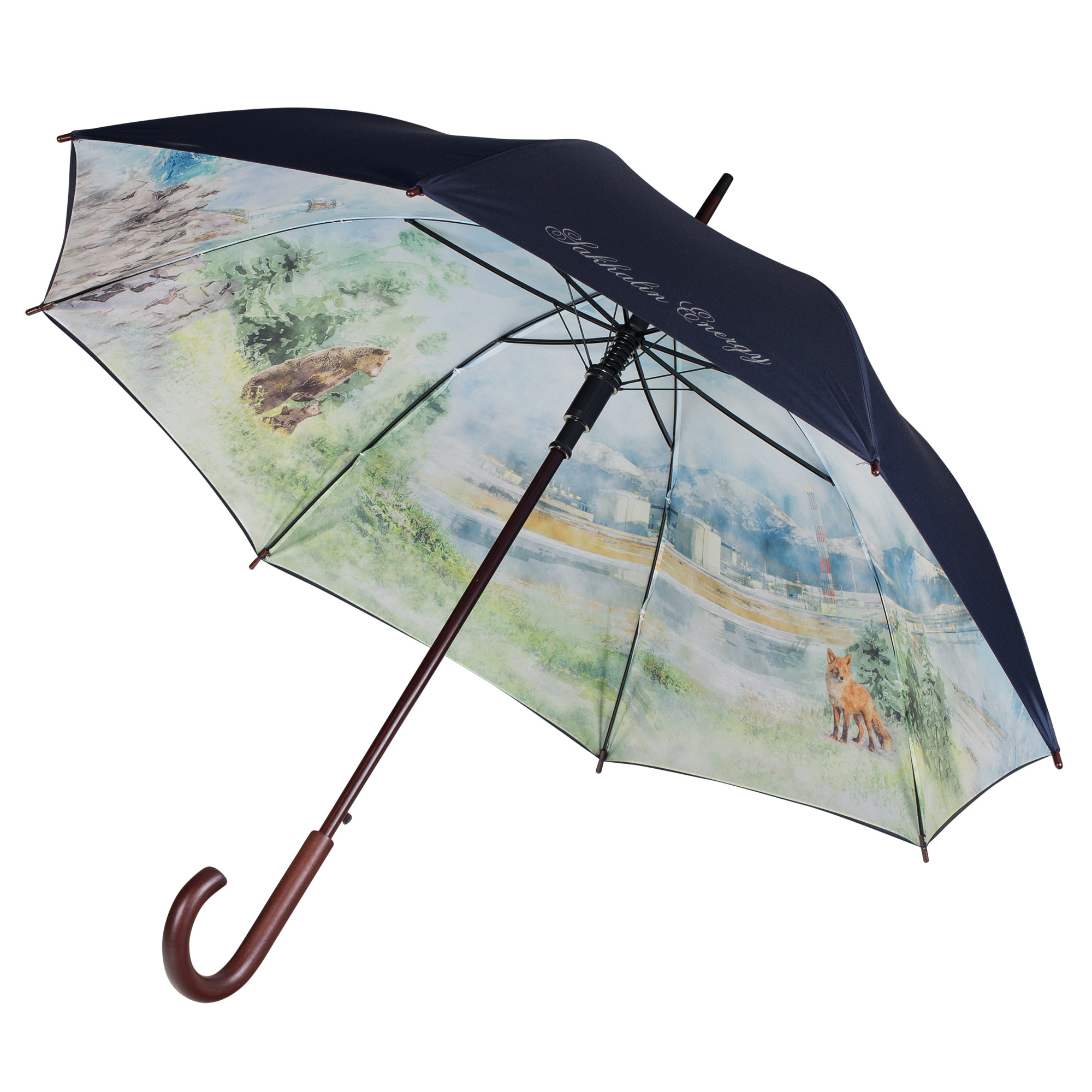 Пример складного зонта с печатью в 1 цвет