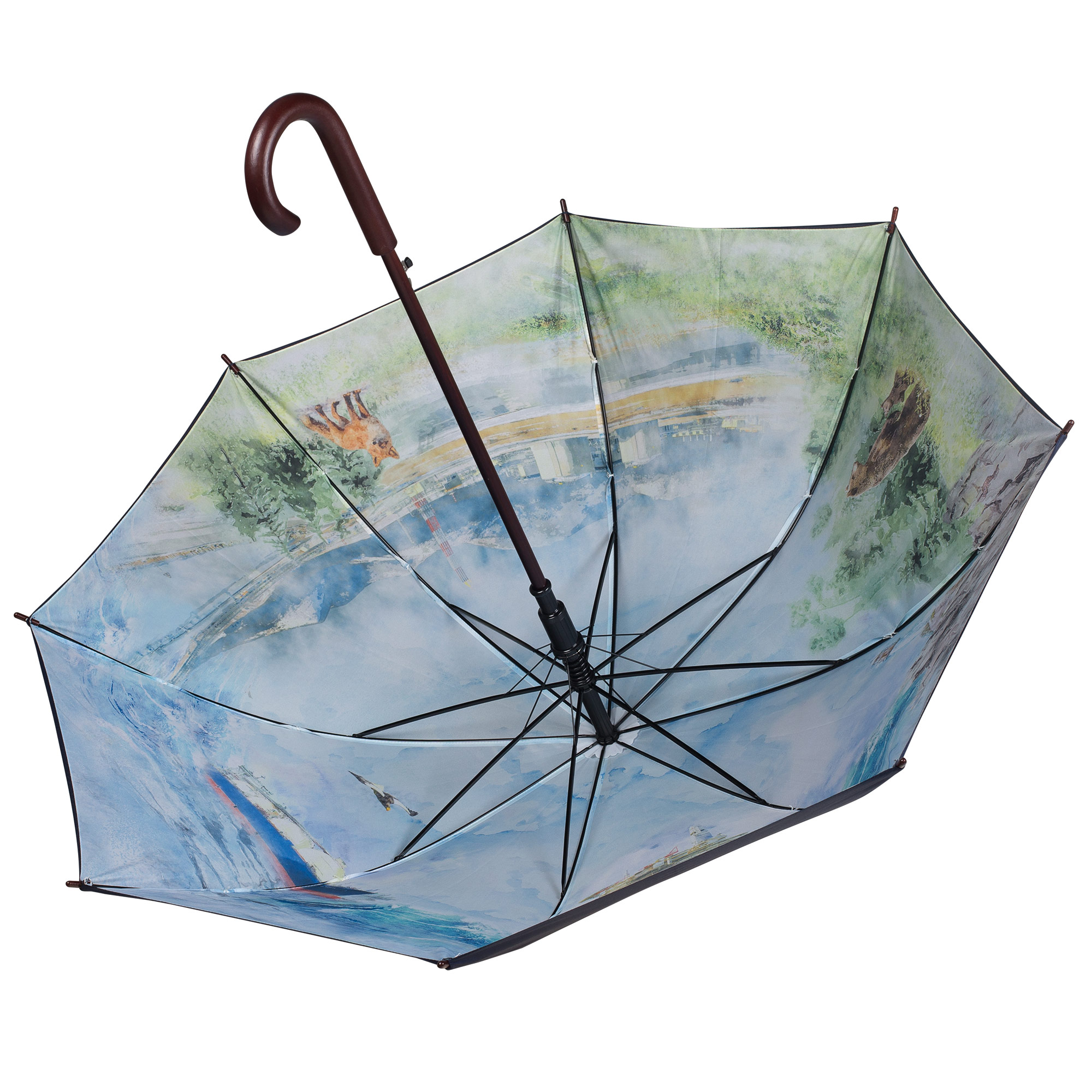 Пример зонта с полноцветной печатью на внутреннем слое